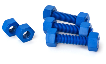Coated bolts to protect metal surfaces
