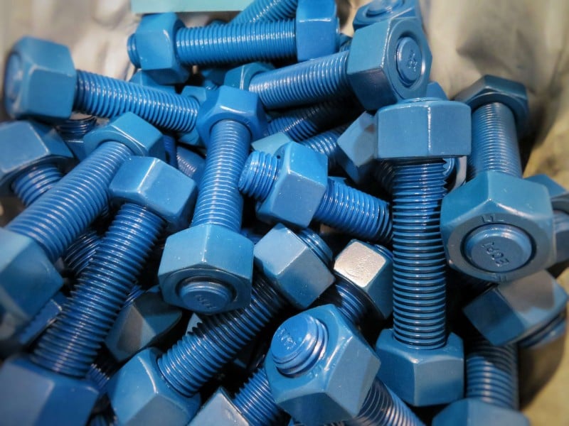 Blue coating for nuts and bolts